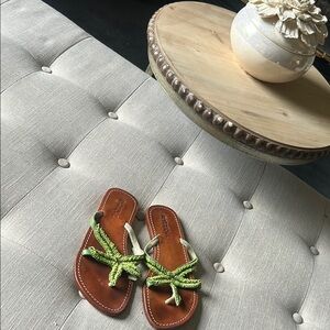 Mystique Womens Beaded Starfish Sandals Flip Flops Size 6